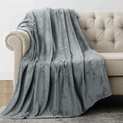 Utopia Bedding Soft Fleece Bed Blanket Throw Size Ash Grey | Microfiber Plush by UTOPIABEDDING