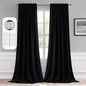 MIULEE Black Back Tab Blackout Curtains 52x120 Inch Long 2 Panels Set | Rod by MIULEE