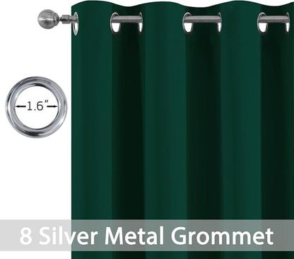 Yakamok Dark Green Room Darkening Window Curtains 52x36 Inch - Image 2