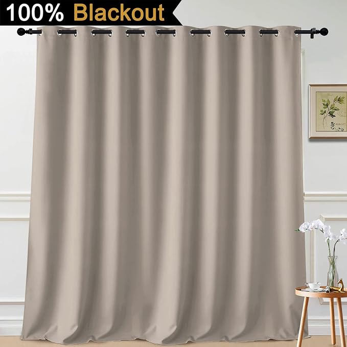 Yakamok Natural 100% Blackout Patio Door Curtain Panels W100 x L108, 1 Panel | - Image 2
