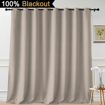Yakamok Natural 100% Blackout Patio Door Curtain Panels W100 x L108, 1 Panel | - Image 2