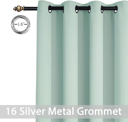 Yakamok Aqua Room Darkening Curtains 84 inch Sliding Door Drapes | 1 Extra-wide - Image 4