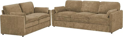 Comfy Chenille Sofa Set with Well-Filled Pillows, Modern 3 Seater and Loveseat - Image 8
