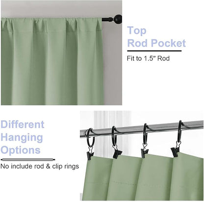 Simplebrand Ava Light Green Short Blackout Curtains - Image 4