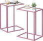 C Shaped End Table Set of 2, Small Side Couch Sofa Tables by Easy+Paws