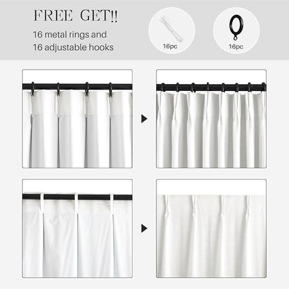 AUSSPVOCT Pinch Pleated 90 Inch Linen Curtains 100% Blackout - Image 7