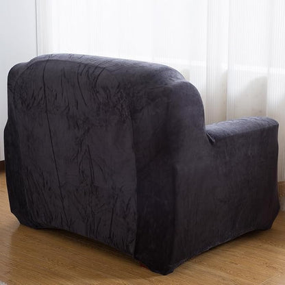vctops 1-Piece Velvet Plush Stretch Chair Sofa Slipcover Soft Fuzzy Fluffy - Image 4