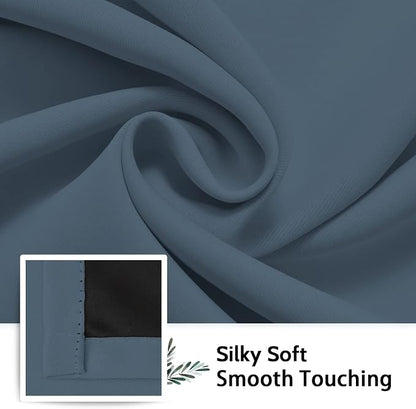 SimpleHome Stone Blue 100% Blackout Curtains Room Darkening Living Room 84L | - Image 7