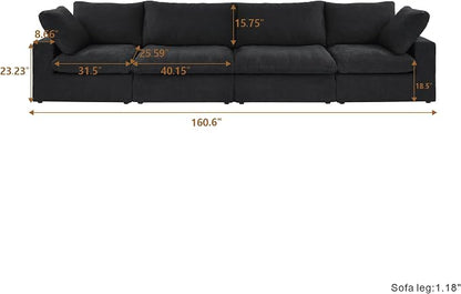 Cloud Modular Sectional Sofa Couch, Minimalist Deep Sofa Couches, Sofa Covers - Image 2