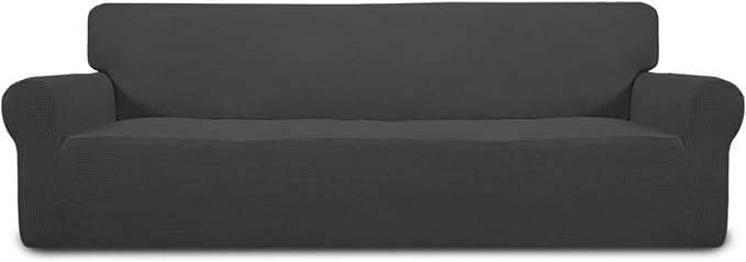 Easy-Going Stretch 4 Seater Oversized Sofa Couch Cover Dark Gray | 1-Piece by Easy-Going