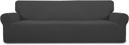 Easy-Going Stretch 4 Seater Oversized Sofa Couch Cover Dark Gray | 1-Piece by Easy-Going