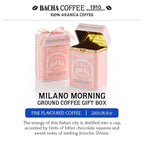 Bacha Coffee | Milano Morning Fine Flavoured Signature Nomad Collection, 100% Arabica Specialty Coffee, Ground Beans, Medium Roast, 250g