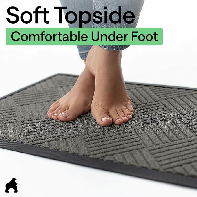 GORILLA GRIP 100% Waterproof All-Season WeatherMAX Doormat US Designed Natural - Image 8