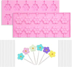 Silicone Lollipop Molds Candy Molds Silicone Sucker Molds Hard Candy Mold & 8 Rounds Nonstick Lollipop Mold With 20 Sticks for Candies,Bread,Jellies,Chocolate,Etc C