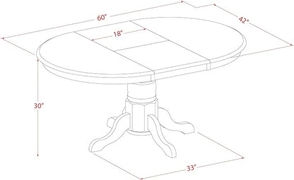 East West Furniture AAVT-BLK-TP Avon Kitchen Dining Table - Image 3