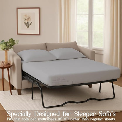 Sleeper Sofa Bed Sheet, 100% Cotton 400 Thread Count, 4 Piece Set, Deep Pocket - Image 3