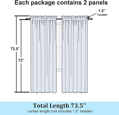 Simplebrand Lime Sheer Curtains 72 Inches Long 2 Panels - Image 8
