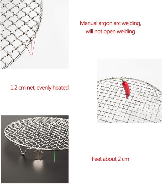 Versatile Round 304 Stainless Steel Cooling Rack Baking,Heat Resistant Rust Proof Sturdy Durable Dia 10.4"