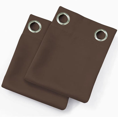 Chocolate Brown Blackout Curtains 34 x 84 Inch Length/Set of 2 Curtain - Image 9
