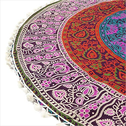 Mandala Floor Pillow Cover Meditation Cushion Seating Throw Hippie Round - Image 9