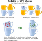 Coffee Mug Organizers and Storage (6Pack), Adjustable Mug Organizer for Kitchen Cabinet Shelf, Cup Stacker Holder for Tea Cup, Coffee Mug, Glassware, Save Space for Cupboard (Whit)