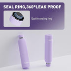 Slim Insulated Water Bottles for Travel 25oz with Clip, Double Wall Vacuum Stainless Steel Water Bottle Keeps Drinks Cold 24 Hrs/Hot 12 Hrs, 100% Leakproof, BPA Free(Purple)