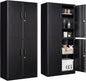 Metal Storage Cabinet with 3 Adjustable Shelves and 4 Doors, Steel Tool Cabinets by SISESOL