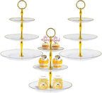 RAUVOLFIA 3 Pack 3 Tier Cupcake Stand, Plastic Tiered Serving Stand, Dessert Tray for Tea Party, Baby Shower and Wedding (Clear)