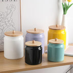 Sweejar Ceramic Kitchen Canisters, 58 FLOZ Porcelain Food Storage Jar with Airtight Seal Wooden Lid, Home Container Serving for Coffee Beans, Tea-leave, Sugar, Salt, Tool Bucket (Turquoise)