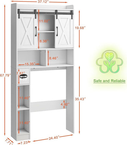 Vabches Over The Toilet Storage Cabinet, Farmhouse Storage Cabinet Over Toilet - Image 2