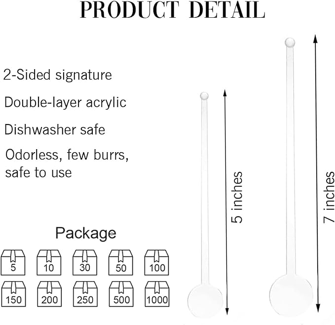 Custom Wedding Dog Stir Sticks, Personalized Pet Acrylic Cocktail Stirrers, Unique Wedding Drink Sticks, Reusable Acrylic Stirrers, Wedding Favors and Decorations Style 1