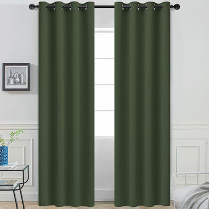 Yakamok Room Darkening Curtains 52x96 inch Length Greyish Green-Living Room | 2 by Yakamok
