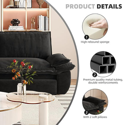 KEIKI 73.2" Queen Sleeper Sofa Bed, 3-in-1 Convertible Pull Out Couch - Image 4