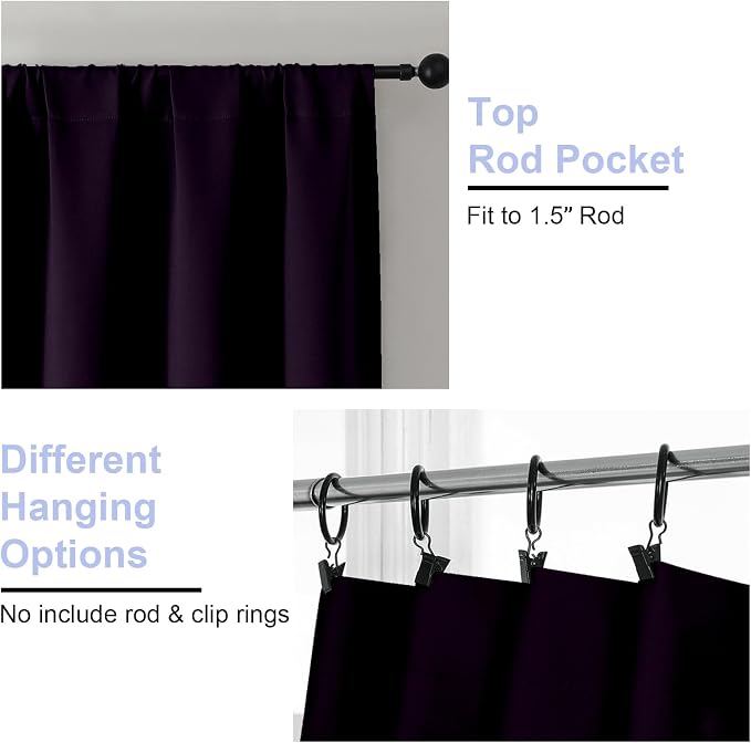 Simplebrand Ava BlackBerry Blackout Curtains - Image 4