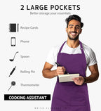 Syntus 12 Pack Bib Apron, Unisex Aprons Adjustable Waterdrop Resistant with 2 Pockets Cooking Kitchen Apron for Chef, BBQ Drawing Apron Bulk, Multi-Color