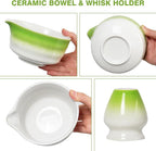 Matcha Whisk Set – 5 PCS Complete Ceremonial Grade Matcha Set, Premium Japanese Matcha Kit with Bamboo Whisk for Matcha Tea, Matcha Bowl, Scoop, Sifter, and Ceramic Holder