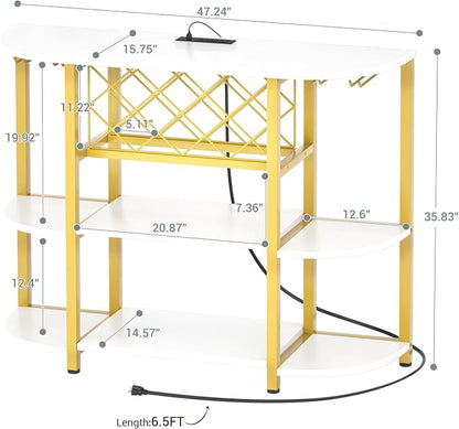 Unikito 4-Tier Metal Coffee Bar Cabinet - Image 3
