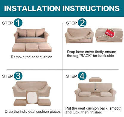 Turquoize 4 Piece Sofa Slipcover Sofa Covers - Image 6