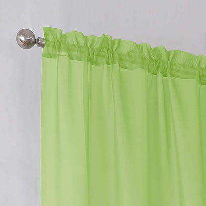 Simplebrand Lime Short Sheer Curtains 45 Inch Length - Image 4