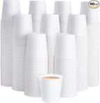 JOLLY PARTY 300 Pack 4 oz Disposable Paper Coffee Cup, Hot/Cold Beverage Drinking Cups for Water, White Hot Paper Coffee Cups