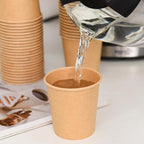 300 Pcs 6 oz Kraft Paper Cups - Disposable Paper Cups Hot Cold Beverage Drinking Cup for Coffee, Water, Tea, Juice, Espresso & Cortado