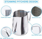 Milk Frothing Pitcher 32oz,Espresso Steaming Pitchers 900ml,Espresso Machine Accessories,Milk Frother Cup 32 Oz,Coffee Cappuccino Latte Art,Stainless Steel Jug