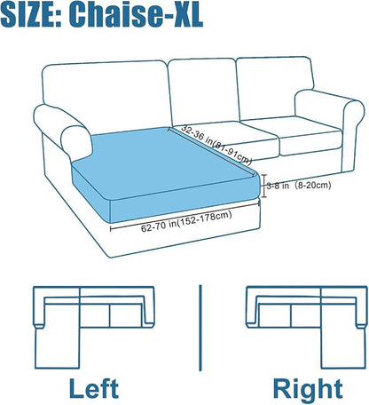 Smiry Waterproof Couch Cushion Covers, Stretch Jacquard Sectional Couch Covers - Image 6
