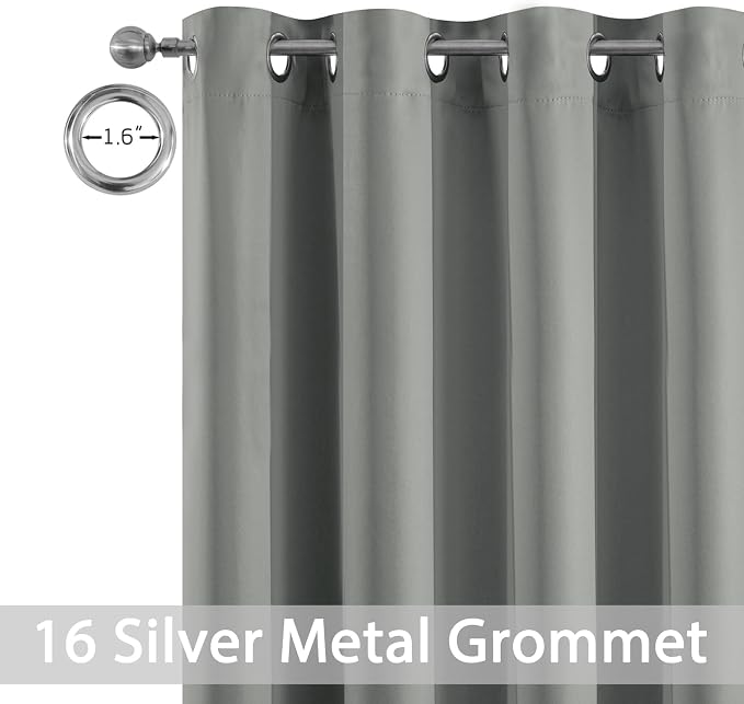Yakamok Dove Grey Room Darkening Curtains 84 inch Sliding Door Drapes | 1 - Image 2