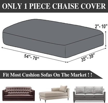 LA MEACK Couch Cushion Cover Chaise Lounge Cover Washable Separate Seat Chaise - Image 6