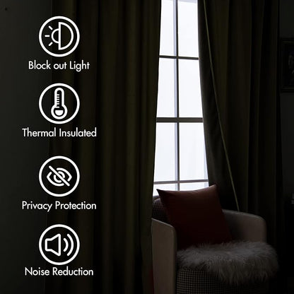 MIULEE Velvet Curtains 52x96 inches 2 Panels Burnt Orange Blackout Curtains | - Image 5