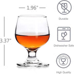 3.5oz Shot Glass Set of 6 - Clear, Cute Glasses Perfect for Tasting Brandy - Glass Snifters