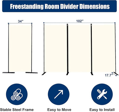 Room Divider 6FT Portable Room Dividers and Folding Privacy Screens, 3 Panel - Image 6
