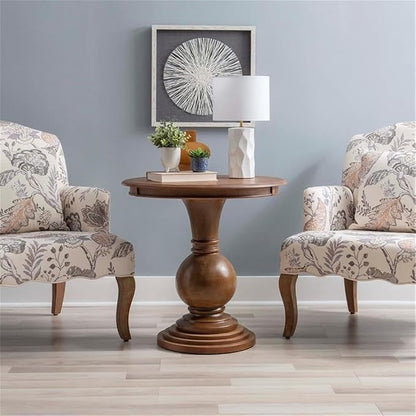 Pemberly Row Round Wood Accent Table, 26.5" High, Rustic Natural Finish - Image 2