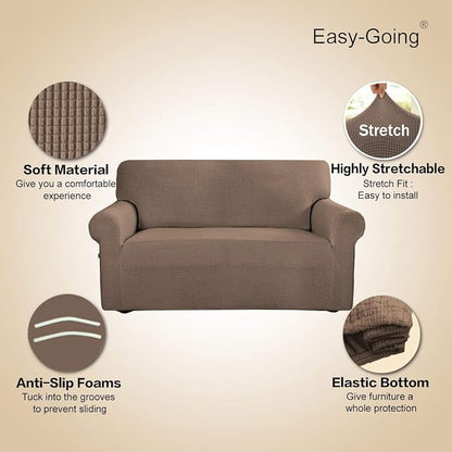 Easy-Going Stretch Oversized Sofa Couch Slipcover Washable Camel | 1-Piece - Image 3